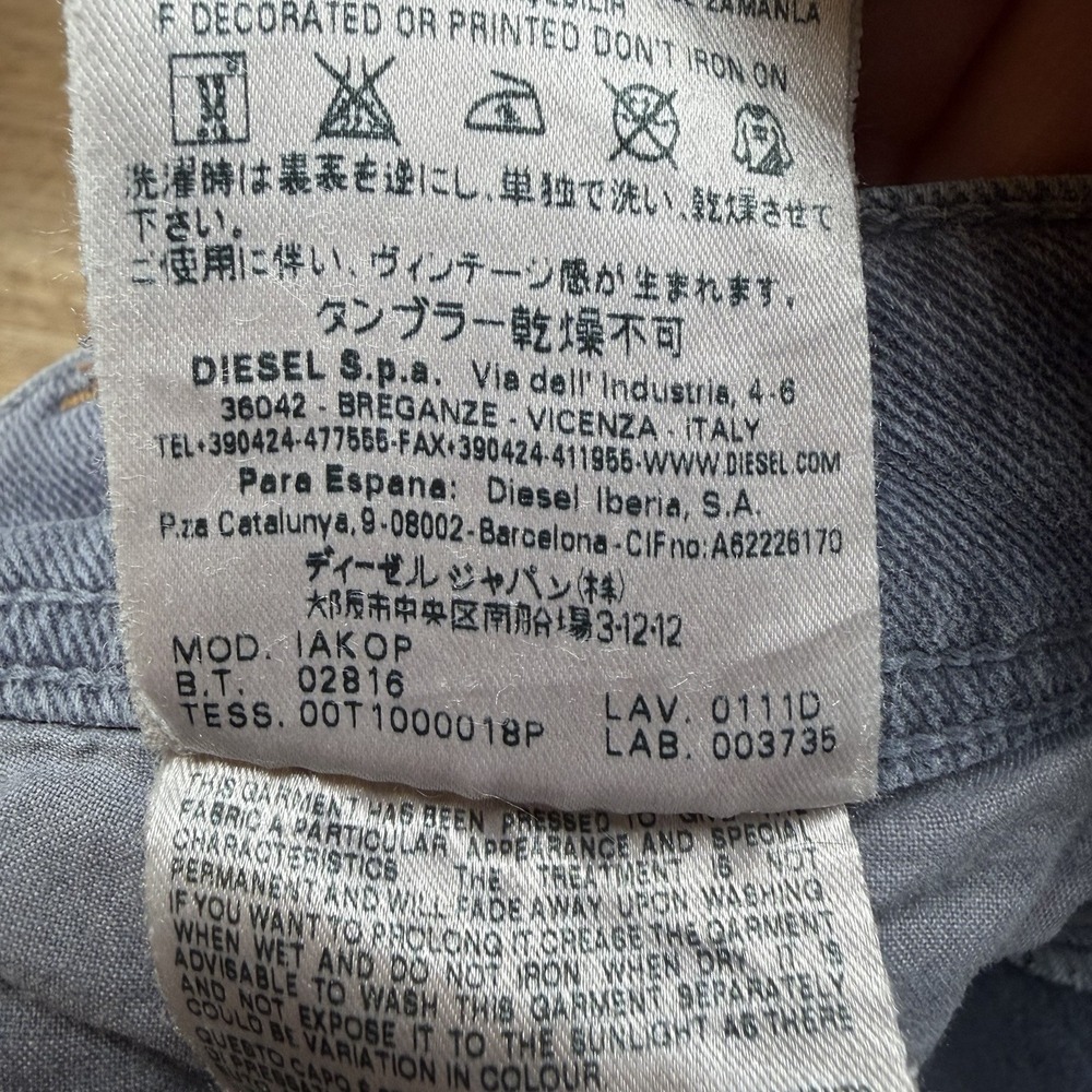 Diesel Iakop Jeans Men 33x32 Blue Slim Tapered Stretch Denim Pants Preppy 0111D - Picture 12 of 16